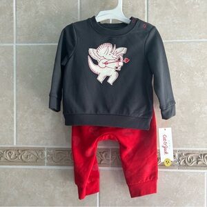 Baby Cat & Jack Valentines Dinosaur 2 piece outfit